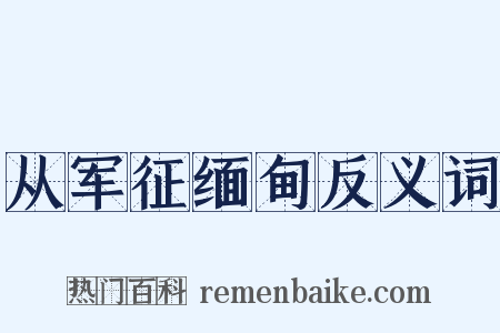 从军征缅甸反义词是什么意思的图片